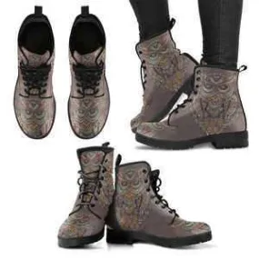 Abstract Owl Handcrafted Boots