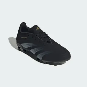 adidas PREDATOR ELITE Firm Ground Soccer Cleats | Core Black-Carbon-Gold Metallic | Kid's Unisex