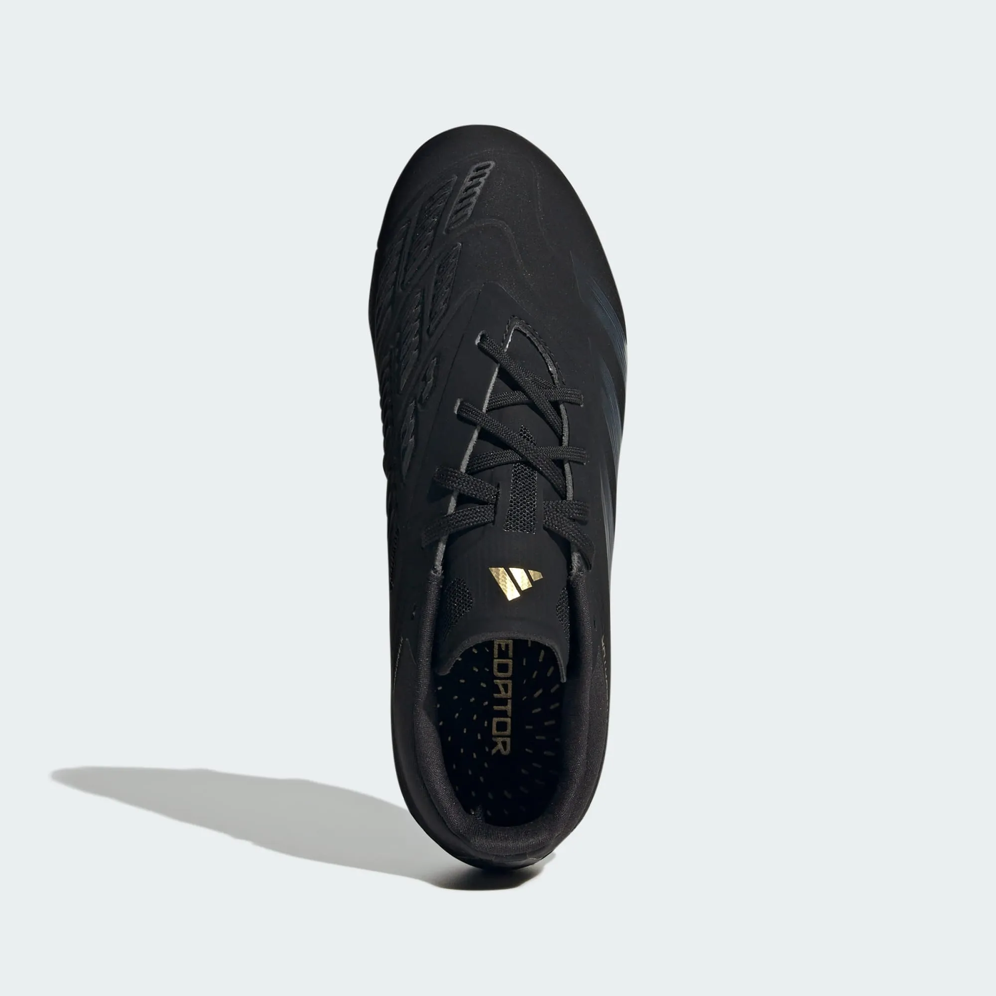 adidas PREDATOR ELITE Firm Ground Soccer Cleats | Core Black-Carbon-Gold Metallic | Kid's Unisex