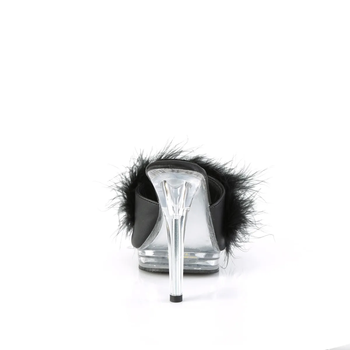 Comfort Width Marabou Slipper Black