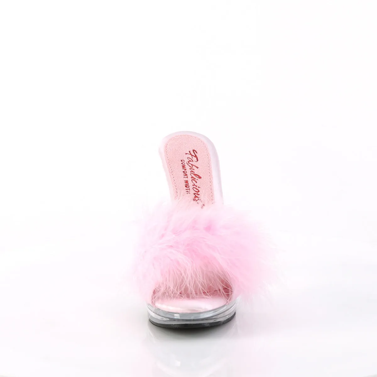 Comfort Width Marabou Slipper Pink
