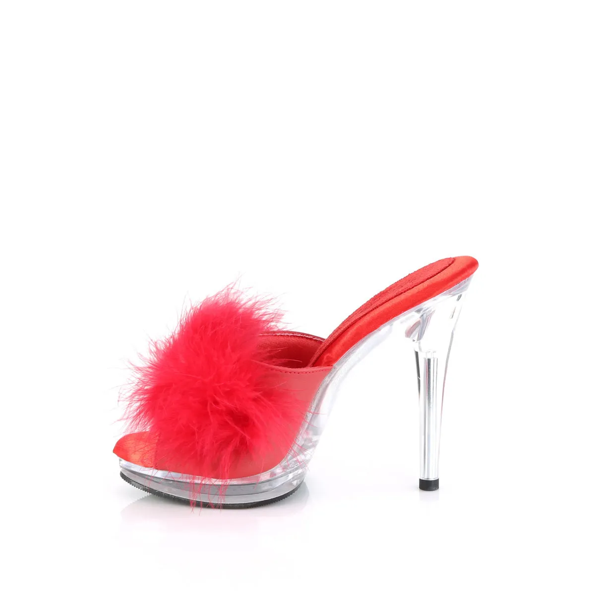 Comfort Width Marabou Slipper Red
