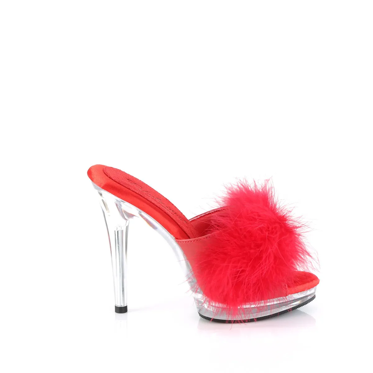 Comfort Width Marabou Slipper Red