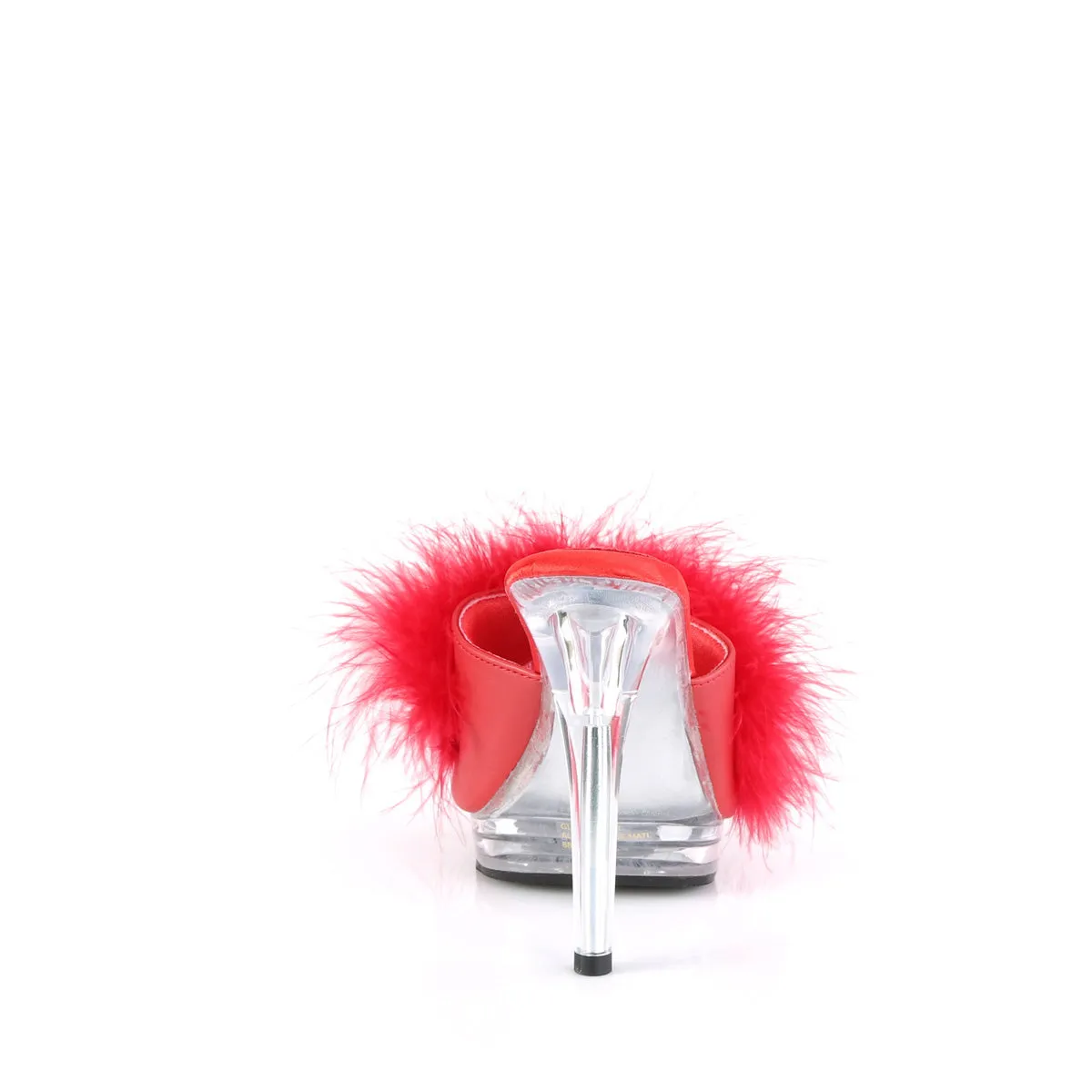 Comfort Width Marabou Slipper Red