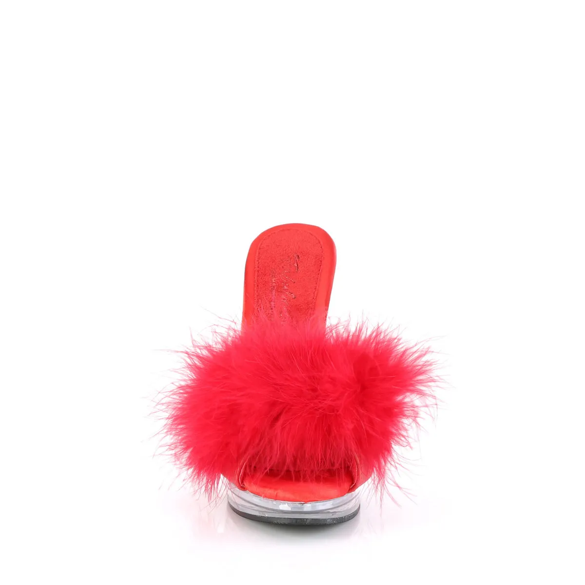 Comfort Width Marabou Slipper Red