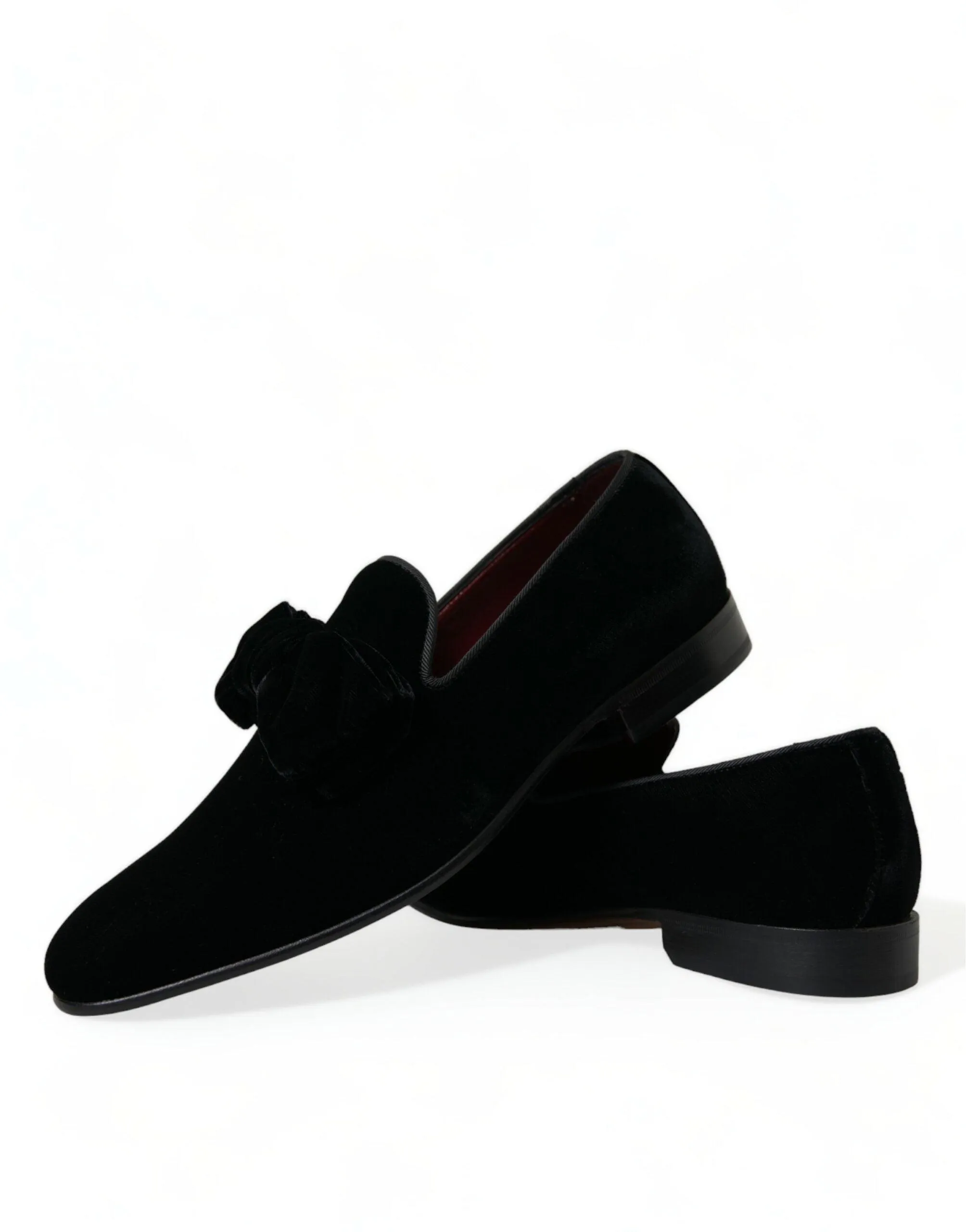 Dolce & Gabbana Elegant Black Velvet Loafers - Herre Luxury Footwear