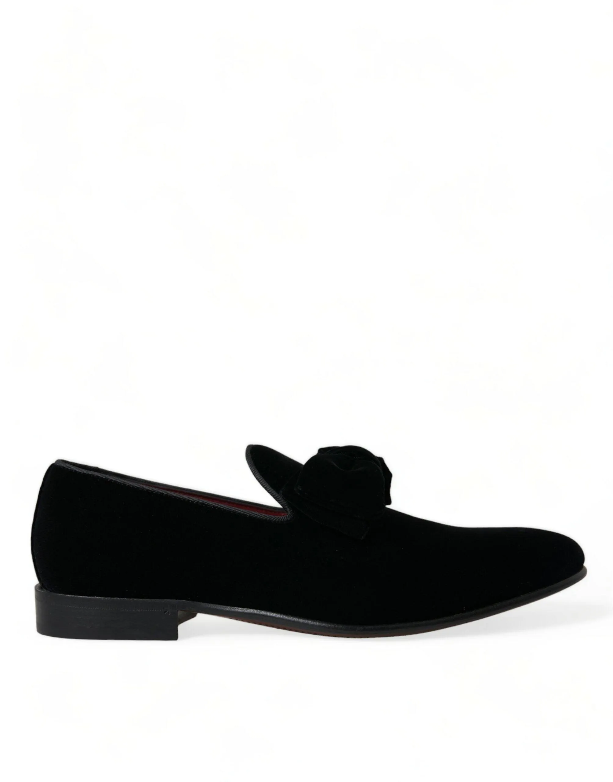 Dolce & Gabbana Elegant Black Velvet Loafers - Herre Luxury Footwear