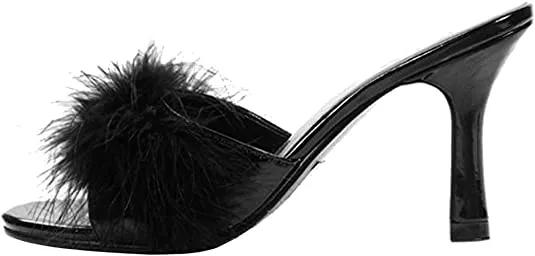 Ellie Shoes E-361-Sasha 3.5 inch Heel Woman's Maribou Slippers