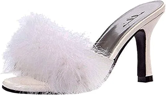 Ellie Shoes E-361-Sasha 3.5 inch Heel Woman's Maribou Slippers
