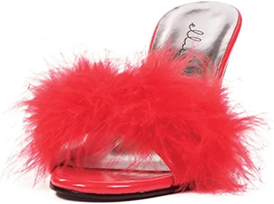 Ellie Shoes E-361-Sasha 3.5 inch Heel Woman's Maribou Slippers