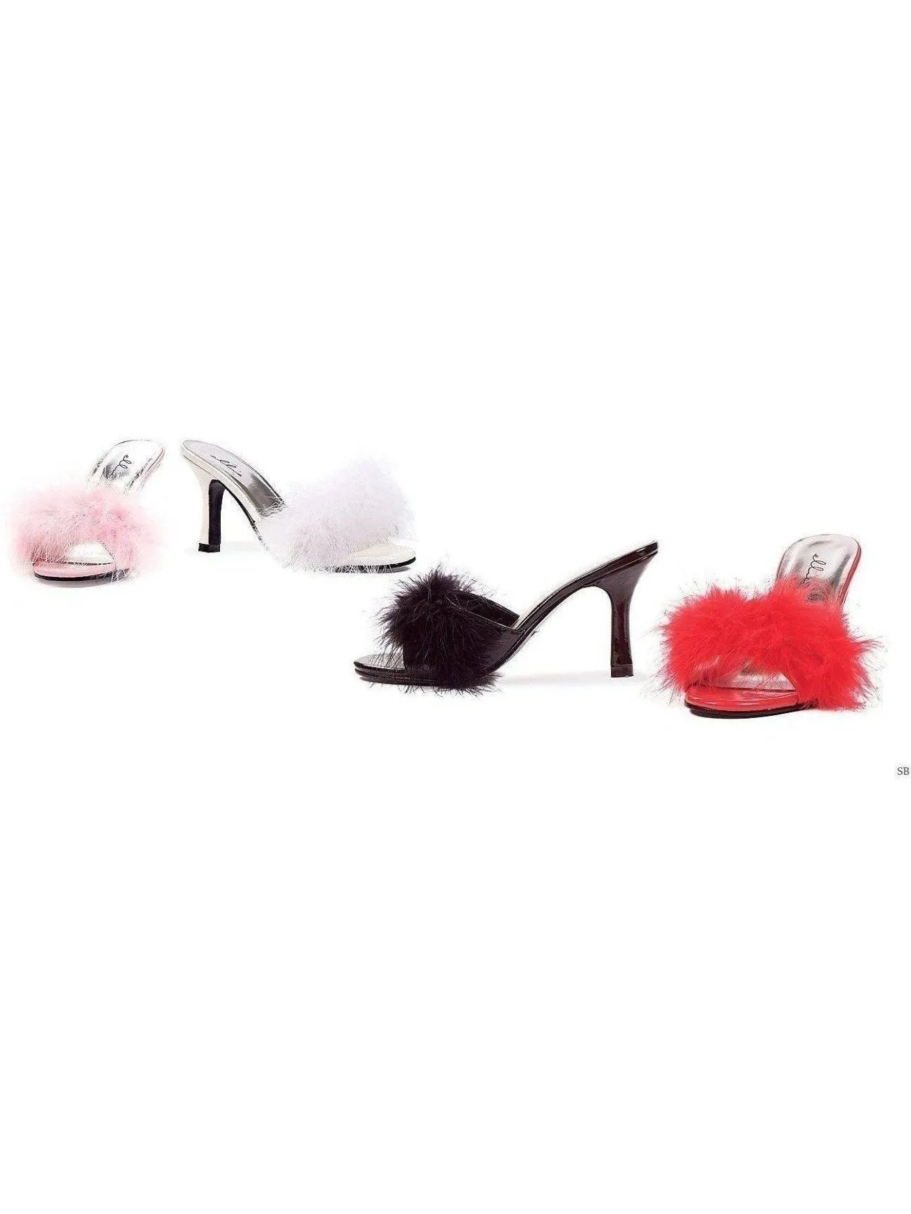 Ellie Shoes E-361-Sasha 3.5 inch Heel Woman's Maribou Slippers