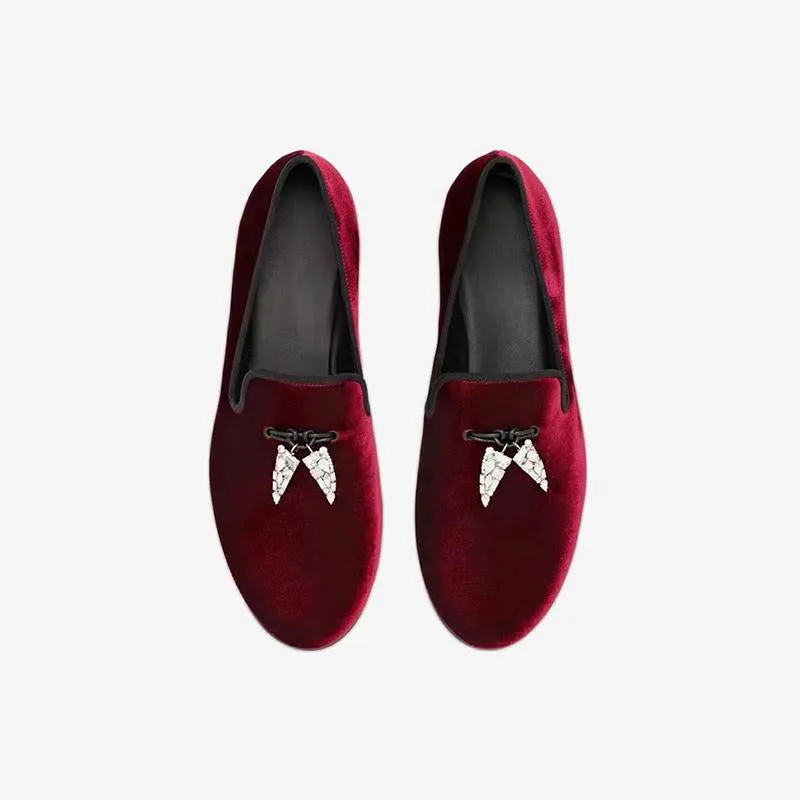 Loafers with Metallic Insect Accents