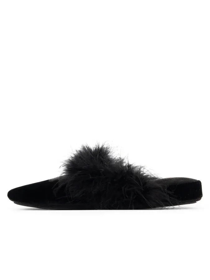 Patricia Green - Party Velvet Feather Slippers