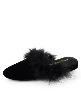 Patricia Green - Party Velvet Feather Slippers