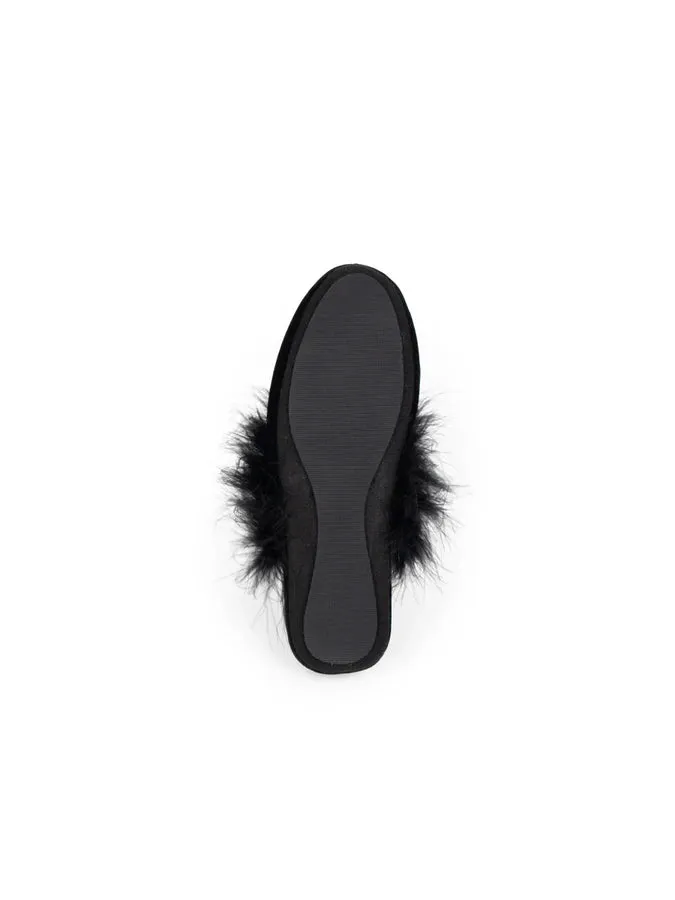 Patricia Green - Party Velvet Feather Slippers