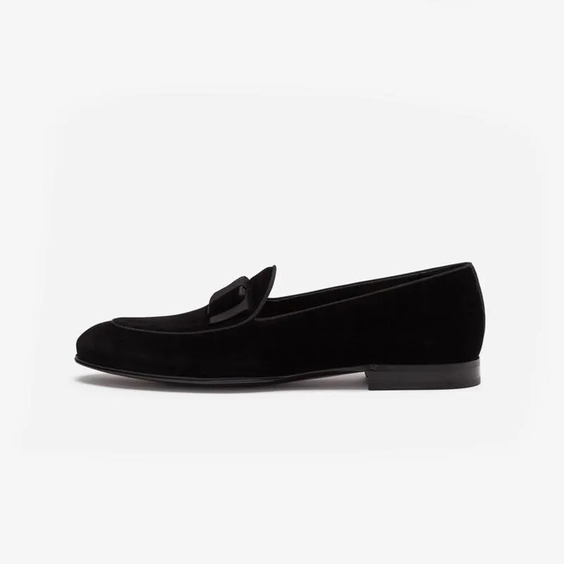 Tuxedo Velvet Loafers Tie Dress Shoes