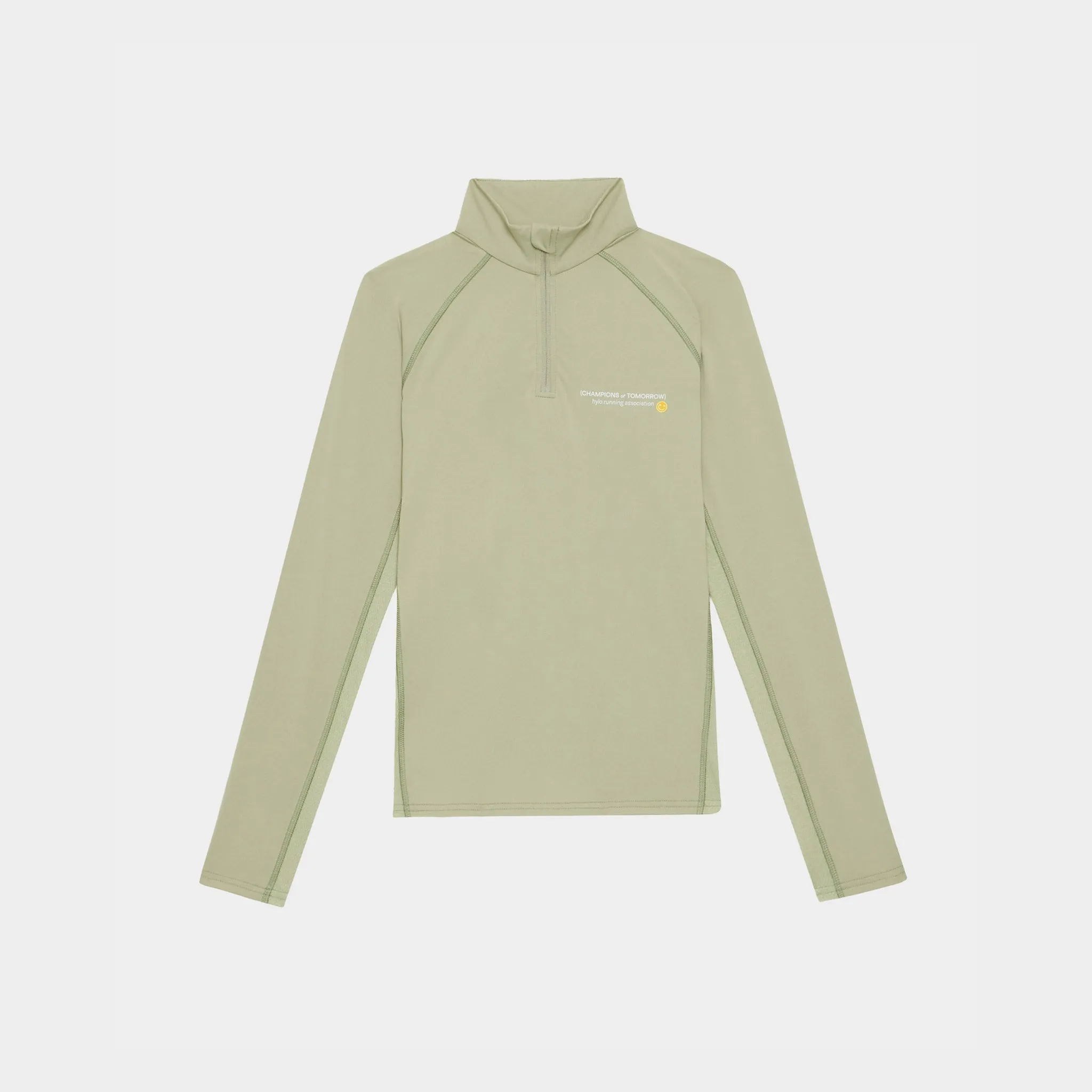 Women's Graphic Performance Quarter Zip - Sage/Orange