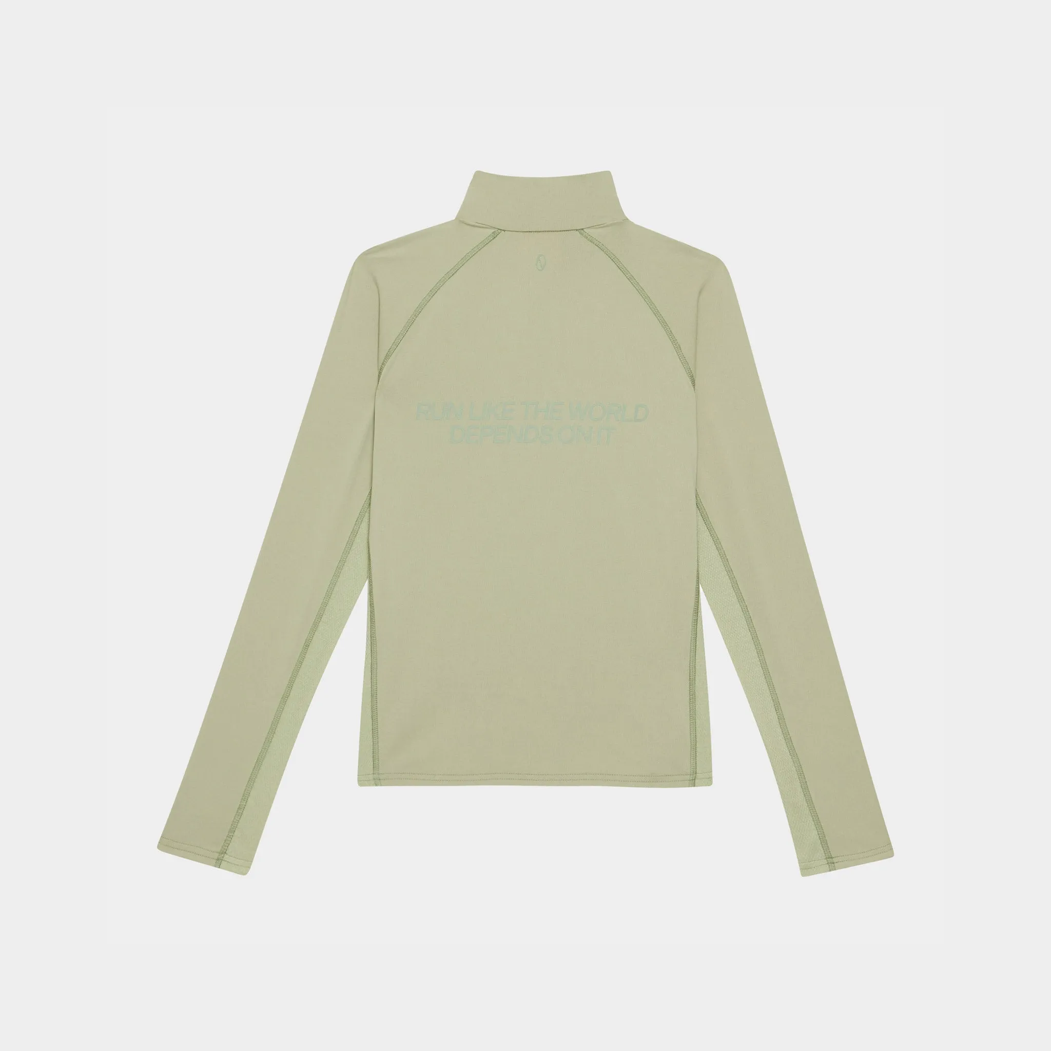 Women's Graphic Performance Quarter Zip - Sage/Orange