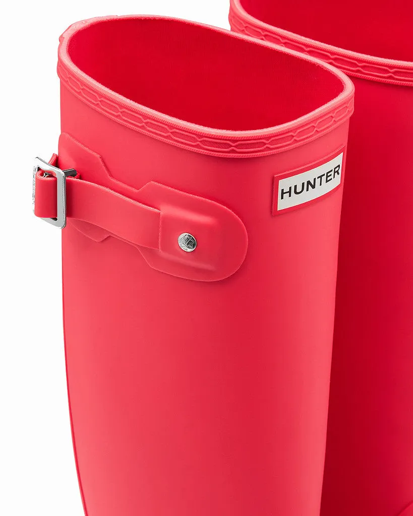 Women's Hunter Boots Original Tall Snow Rain Waterproof Boots in Bright Coral